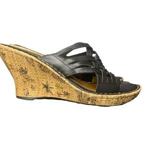 Børn Drilles Black Strapy Wedges Women’s 10